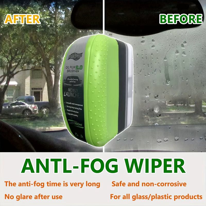 Portable Car Windshield Anti-Fog Brush | New Coating Sponge, Improves Visibility, Universal for Windshields, Rearview Mirrors, Car Windows, Bathroom Doors, Glasses, Goggles, Helmets
